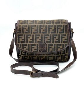 Fendi Brown Zucca Monogram Crossbody Bag